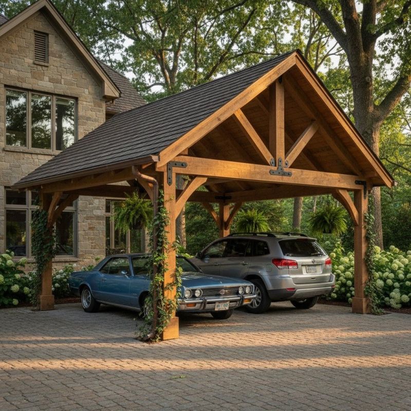 Wood Carport Installation detail